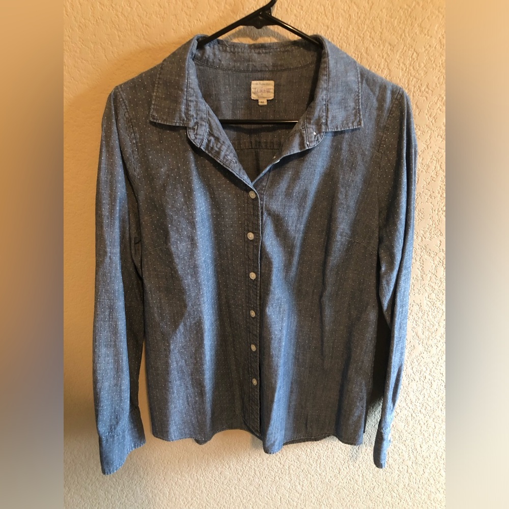 J. Crew Factory Dotted Chambray